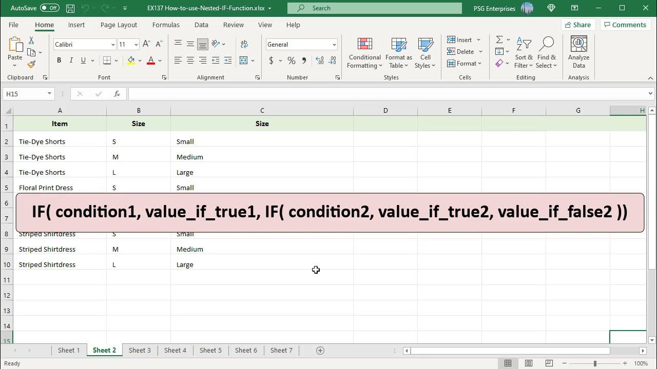 How to use the Nested IF and IFS Functions in Excel - Office 365 - YouTube