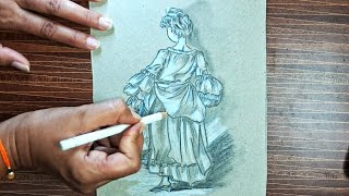 Pencil sketch | How to draw Cute Girl step by step | Drawing Tutorial for beginners | Pencil drawing