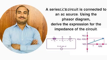 A series LCR circuit connected to an ac source.Using phasor diagram,derive expression for impedance