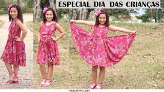 DIY – VESTIDO COM SAIA GODÊ INFANTIL SEM MOLDE