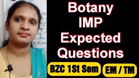 Botany IMP expected questions for 1st sem BZC | by Padmavathi
