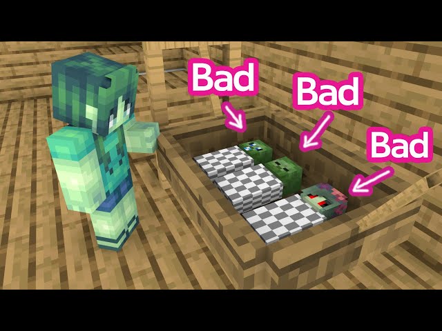 Monster School : 3 BAD BABY ZOMBIE - Sad Story - Minecraft Animation class=