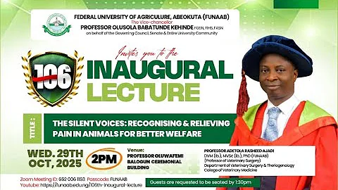 106TH INAUGURAL LECTURE