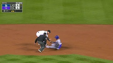 LAD@COL: Paulson turns a double play to end a threat