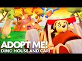 Drive the prehistoric car relax in the expandable dino home adopt me update trailer