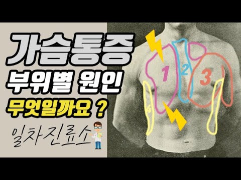   가슴통증의 원인을 통증부위에 따라 간략히 설명드립니다