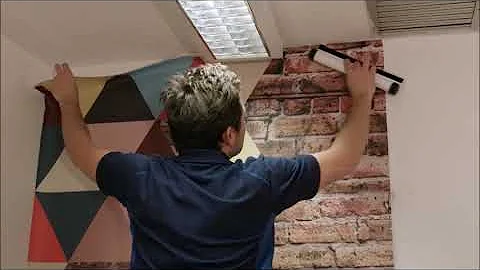 How to paste vinyl graphic wallpaper to the wall? ...