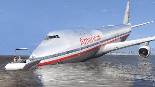 Пилоту стало плохо Аварийная посадка на воду Боинг 747