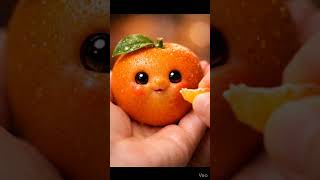 Cute Orange ASMR 🍊 | Kawaii Food Face Eating#asmr #satisfying #shorts #viral screenshot 5