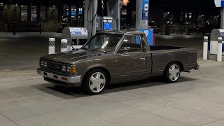 1985 Nissan 720 walk around and gets new Chevy stock wheels put on Nissan 720 Bolt Pattern
