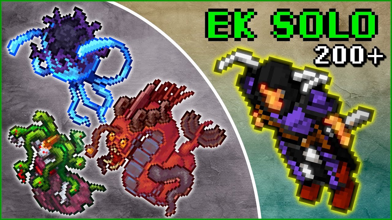 Tibia Ek TIBIA - EK SOLO 200+ / 5 LOCAIS excelentes pra caçar - YouTube