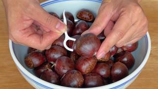 How to Peel Chestnuts in 3 Seconds with Just ONE Dental Floss! (Genius Hack)