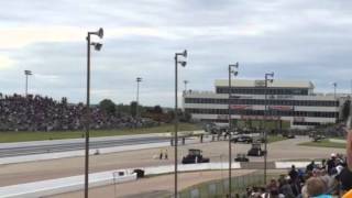 Top Fuel dragsters going over 300 mph at Topeka