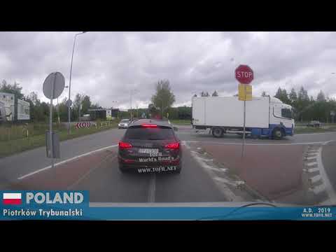 Piotrków Trybunalski   POLAND DASHCAM 2019 Road Trip WWW TOFIL NET