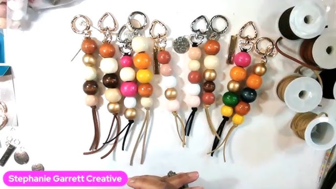 belicious DIY Silicone Beads Keychain Bracelet Making Kit - Wristlet Key Ring Beaded Bracelet - Lanyard Silicone Beads - Brac