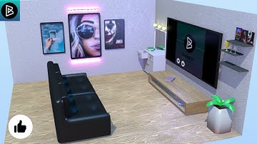 3D Living Room in Blender ✔❤