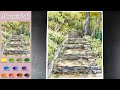 Landscape Watercolor -  Mountain Path (sketch & color mixing)  NAMIL ART