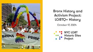 EVENT: Bronx History and Activism Project: LGBTQ+ History