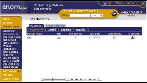 Creating private nameservers at Aletianic.com/Enom.com