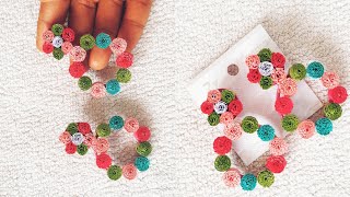 Beautiful handmade quilled flower earrings//DIY