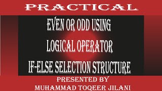 Write a program to find even or odd number using Logical ! operator||C Program|| if-else|| urdu