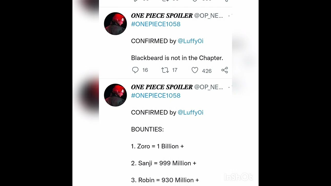 one piece spoilers ch 1058 bounty revealed 