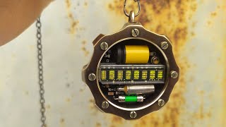 Fallout inspired LED Matrix Radiation Dosimeter Pocket Watch