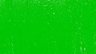 Rain Drops on Glass window - green screen