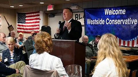 Former Secretary of State Mike Pompeo speaks in Iowa