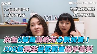 【女生6舉動讓對方心跳加速 300位男生戀愛調查出乎意料】@xiaoawww