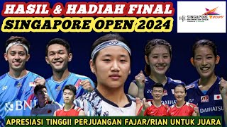 INDONESIA JUARA!! Hasil Final & Jumlah Hadiah Badminton Singapore Open 2024 Hari Ini