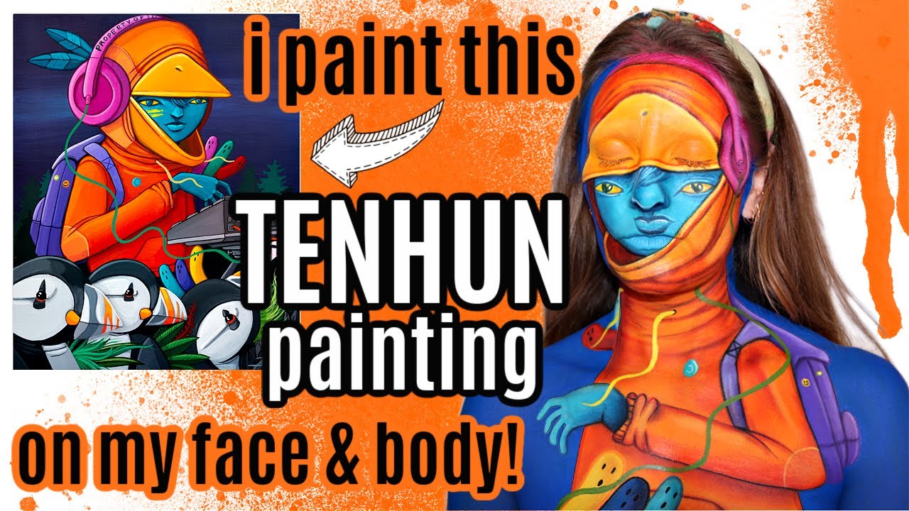 I paint myself into a TENHUN piece of art using face and body paint!