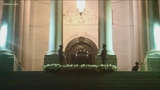 People wait in long lines to pay respects to Rep. John Lewis