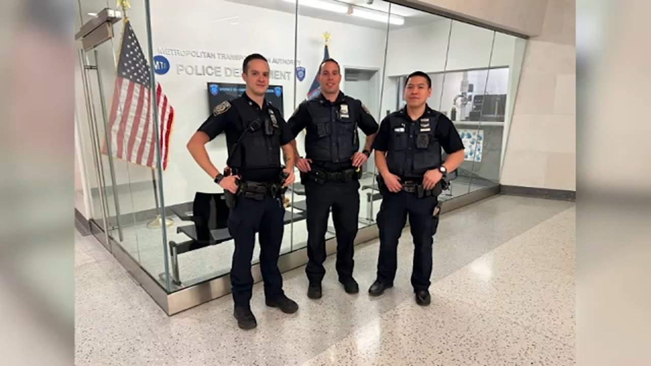 MTA Heroes stabilize man who fell down escalator in train terminal