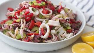 Chilled Calamari Salad with Lemon and Parsley