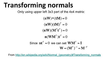 GPU Lecture 22: Normal Vector Transformations (GPU Programming for Video Games, 2020-2023)