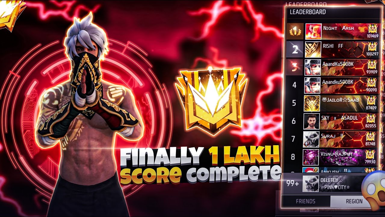 Grandmaster Top 1🤫 player 1 Lakh🥵⚠️Score in This Season😱 Must WAtch😈🔥#freefire #rishiff #rishifflive