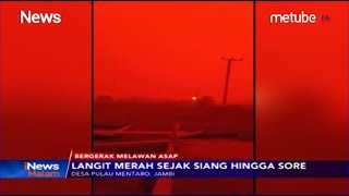 Viral Langit Merah Sejak Pagi hingga Sore di Desa Pulau Mentaro Jambi - iNews Malam 21/09