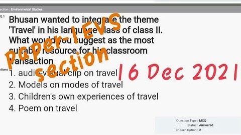 CTET ||16dec2021 EVS paper-1 response Answer key by brief reasoning #ctet
