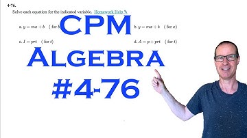 CPM Algebra Chapter 4 Problem 76