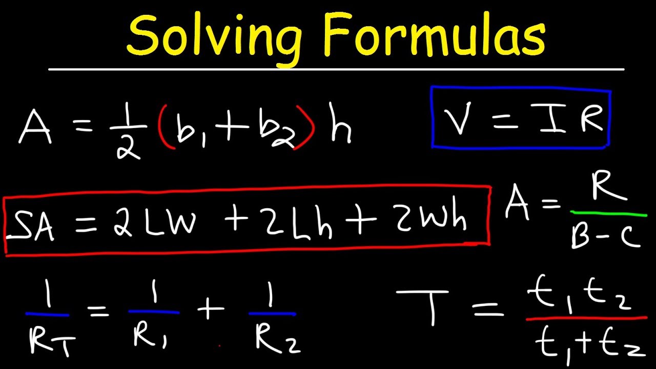 math problem solving formulas