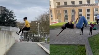 parkour girle &quot;yasmine khlf &quot;  #shorts  انثى الباركور على تيك توك