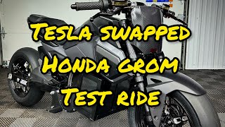 TESLA SWAPPED HONDA GROM TEST RIDE