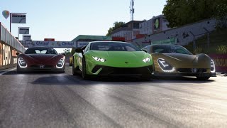 Lamborghini Huracan '14 vs Alfa Romeo 33 Stradale '24 vs Maserati MC20 '21 at Zolder