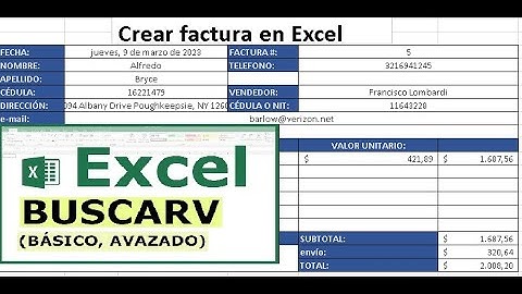 Función =BUSCARV + =CONCATENAR para crear una factura automática en EXCEL 2016.