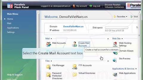 Hướng dẫn - Tạo Email trên Plesk 9.x | P.A Việt Nam