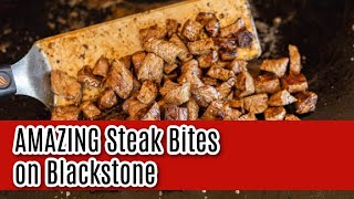 Easy Steak Bites Recipe on Blackstone Griddle