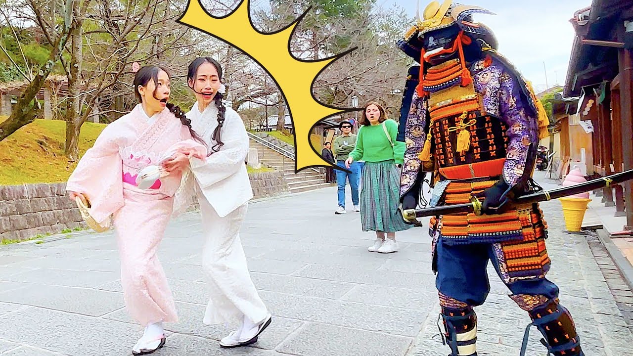#96 SAMURAI Statue Prank in Kyoto Japan | Awesome Traveler reactions Mannequin prank Kiyomizu Temple