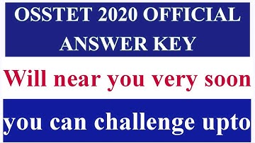 Osstet official answer key ||date declared||osstet exam bseodisha 2020