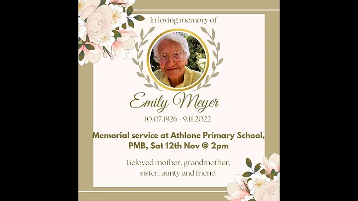 Emily Meyer Memorial service